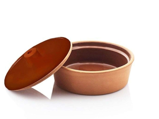 Πυρίμαχο Σκεύος Με Καπάκι Terracotta NAK149K12-1 15x15x6cm Brown Espiel Κεραμικό