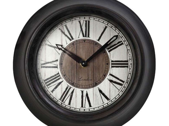 Ρολόι Τοίχου ROL604 23,2x23,2x5,4cm Black Espiel Πολυρεσίνη