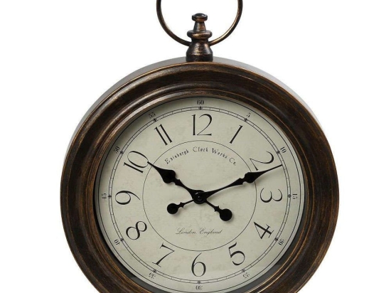 Ρολόι Τοίχου ROL618 59,2x59,2x5,8cm Grey Espiel Πολυρεσίνη
