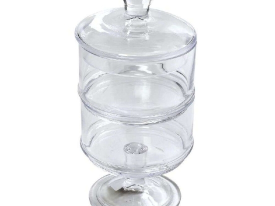Φοντανιέρα 2 Επιπέδων Με Πόδι ORT112 8x8x19cm Clear Espiel Γυαλί