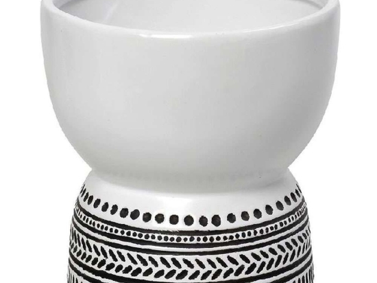 Διακοσμητικό Μπωλ Tribal CER2304 20,5x20,5x20cm White-Black Espiel Κεραμικό