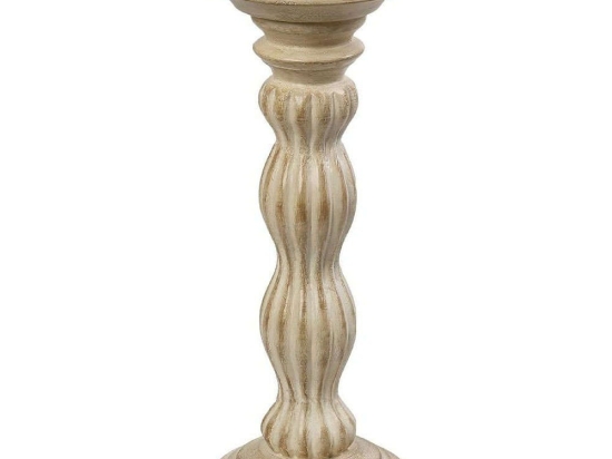 Κηροπήγιο Σκαλιστό PIG213 38cm Cream Espiel Ξύλο