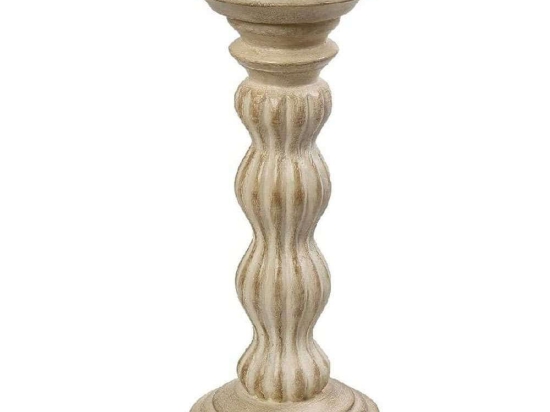 Κηροπήγιο Σκαλιστό PIG214 30cm Cream Espiel Ξύλο