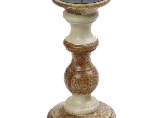 Κηροπήγιο PIG206 23cm Cream-Brown Espiel Ξύλο