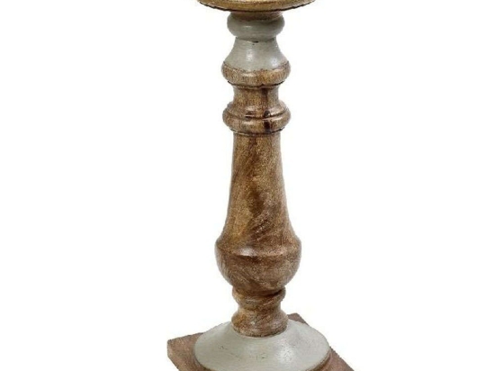 Κηροπήγιο PIG221 23cm Brown-Grey Espiel Ξύλο