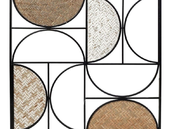 Διακοσμητικό Τοίχου ICY335 51,5x1,5x51,5cm Black-Beige Espiel Μέταλλο