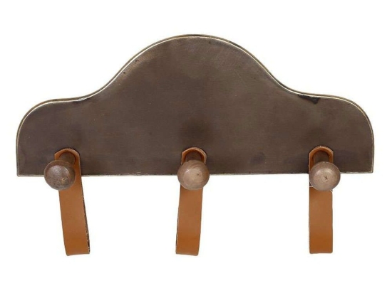 Κρεμάστρα Τοίχου 3 Θέσεων AFT119 37x7,5x24cm Brown Espiel Μέταλλο,Ξύλο