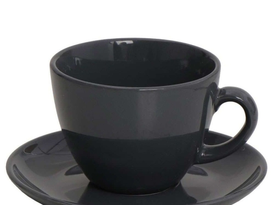 Φλυτζάνι Cappuccino Essentials OWB103K6 350ml Φ16x8cm Anthracite Espiel Πηλός