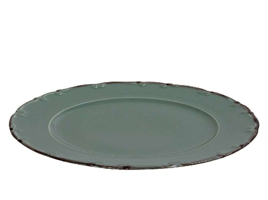 Πιατέλα Οβάλ Liana Rim TLU160K6 Φ30cm Green Espiel Πορσελάνη