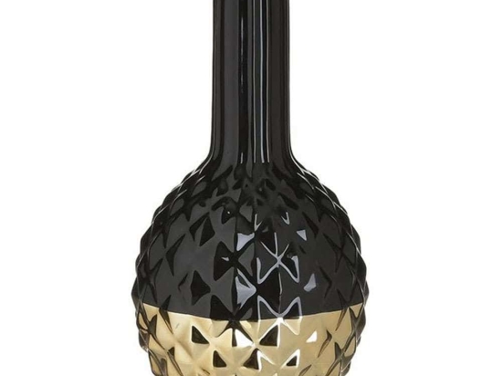 Βάζο Διακοσμητικό 3-70-129-0192 Φ12x23cm Black-Gold Inart Κεραμικό