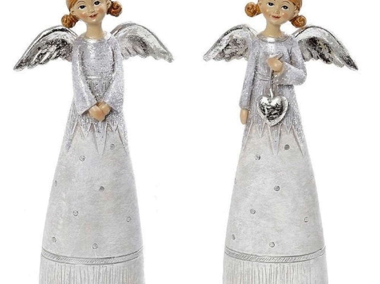 Αγγελάκι MT2801K2 8x4x18cm White-Silver Espiel