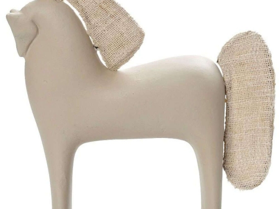Διακοσμητικό Άλογο LIF102 30,4x7,6x31cm Beige Espiel Ύφασμα,Χαρτί