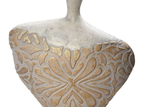 Διακοσμητικό Βάζο LIF139 45,7x15,8x50,8cm White-Gold Espiel Χαρτί