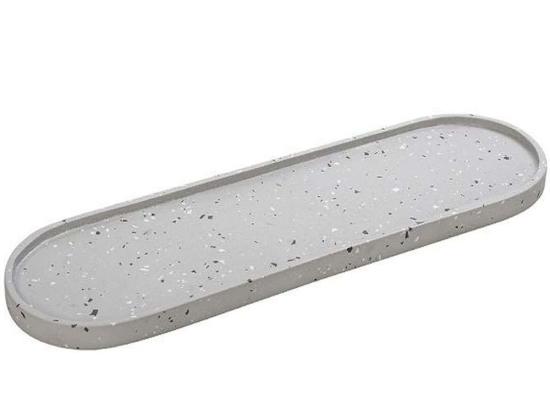 Διακοσμητική Πιατέλα Μωσαϊκό TZG104 25x15x2cm Grey Espiel Τσιμέντο