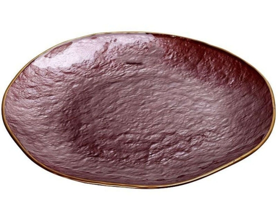 Διακοσμητική Πιατέλα Shine DAC1809 Φ33cm Pink-Gold Espiel Γυαλί