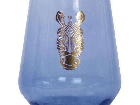 Ποτήρι Ουίσκι Jungle Zebra RAB623K6 8,9x11cm 425ml Blue-Gold Espiel Γυαλί