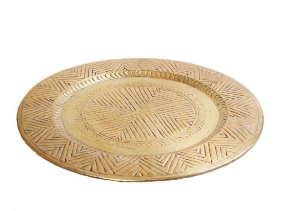 Διακοσμητικός Δίσκος Με Ανάγλυφο LAK505 Φ50cm Gold Espiel Αλουμίνιο