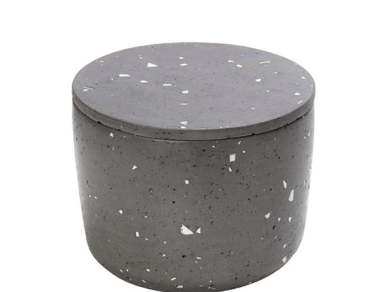 Δοχείο Με Καπάκι TZB111 10x10x9cm Dark Grey Espiel Τσιμέντο
