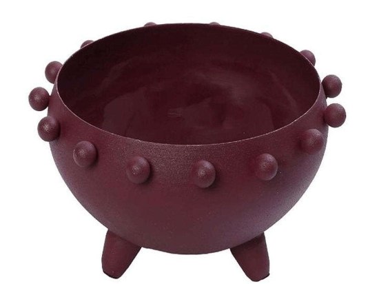 Διακοσμητικό Μπωλ Με Πόδι AKA249 14cm Bordeaux Espiel Μέταλλο