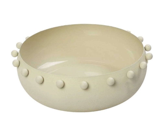 Διακοσμητικό Μπωλ AKA237 27cm Cream Espiel Μέταλλο