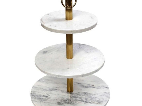 Ορντερβιέρα 3 Επιπέδων Marble GET427 41/33/25x59cm White-Gold Espiel Ανοξείδωτο Ατσάλι