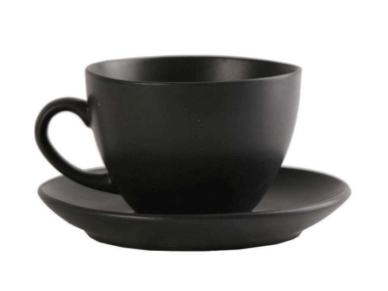 Φλιτζάνι Jumbo Με Πιατάκι Morgan OW2051K6 310ml Black Espiel Πορσελάνη