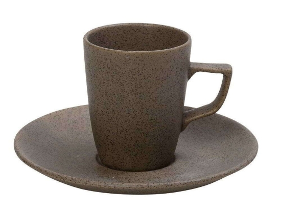 Φλιτζάνι Καφέ Με Πιατάκι Morgan OW2073K6 80ml Brown Espiel Πορσελάνη
