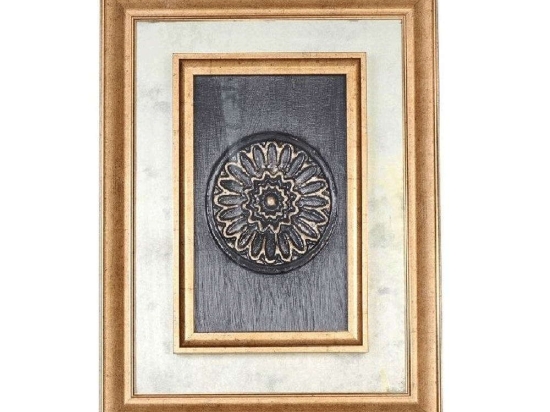 Κάδρο MAF159 51x2x63cm Gold Espiel Κάθετοι Γυαλί,Polyresin