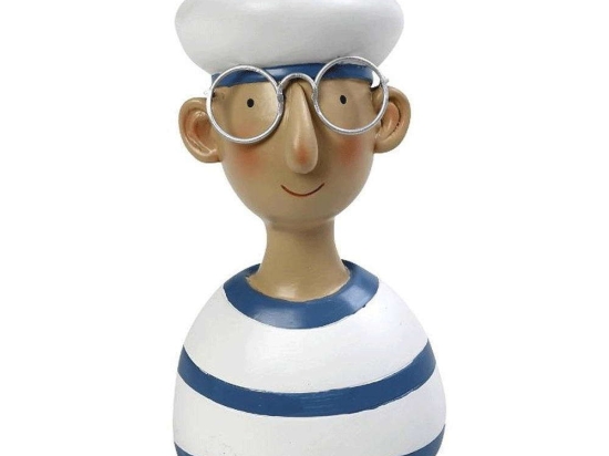Διακοσμητική Φιγούρα Ναύτης MT2742K4 6,5x5x10,5cm Blue-Multi Espiel Πολυρεσίνη