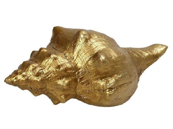 Διακοσμητικό Κοχύλι MT2719K4 14x6,5x5cm Gold Espiel Πολυρεσίνη