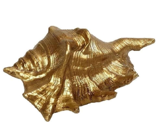 Διακοσμητικό Κοχύλι MT2725K2 14x10x6cm Gold Espiel Πολυρεσίνη