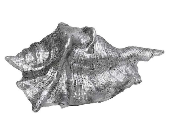 Διακοσμητικό Κοχύλι MT2726K2 14x10x6cm Silver Espiel Πολυρεσίνη