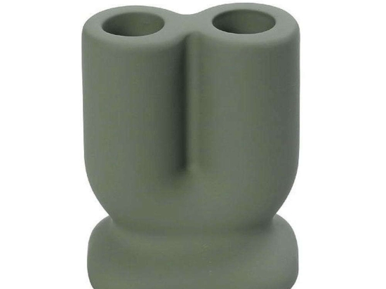 Κηροπήγιο Κεραμικό 2 Θέσεων KLA303K4 6x10,5cm Green Espiel Κεραμικό