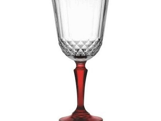 Ποτήρι Κρασιού Diony CAM440230G6R Clear-Red Espiel Γυαλί