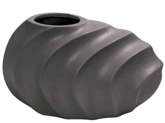 Βάζο Κεραμικό Ασύμμετρο MIG131 25x14x14cm Dark Grey Espiel Κεραμικό
