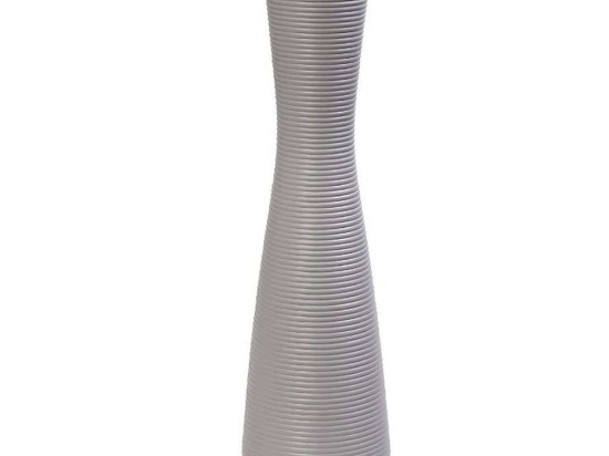 Βάζο Κεραμικό Ραβδωτό MIG110 11x11x38,5cm Light Grey Espiel Κεραμικό