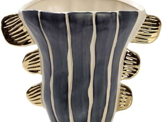 Βάζο Κεραμικό NIX115 23,8x13x20,2cm Blue-Gold Espiel Κεραμικό