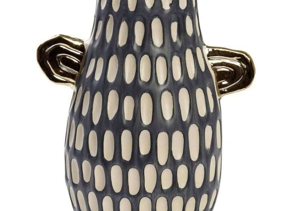 Βάζο Κεραμικό NIX116 22,5x13,3x29cm Blue-Gold Espiel Κεραμικό