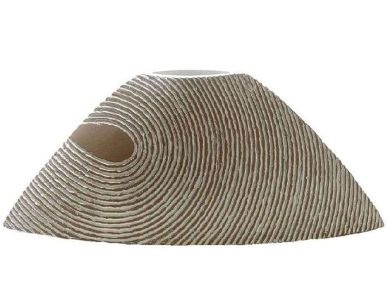 Βάζο FIK115 40,5x11x15cm Beige-White Espiel Πολυρεσίνη