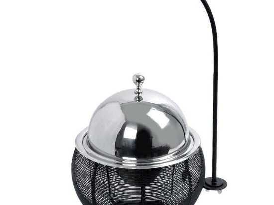 Φοντύ Με Βάση Για Καπάκι Chafing Dish TAF112 30x30x32/49cm 2,5lt Silver-Black Espiel Ατσάλι, Αλουμίνιο