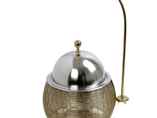 Φοντύ Με Βάση Για Καπάκι Chafing Dish TAF117 30x30x33/55cm 2,5lt Silver-Gold Espiel Ατσάλι, Αλουμίνιο