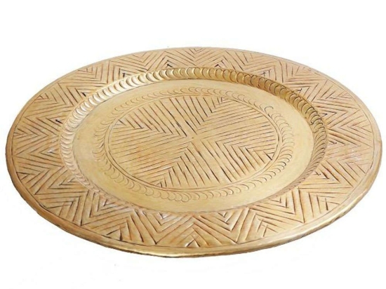 Διακοσμητικός Δίσκος Με Ανάγλυφο LAK504 Φ40x1cm Gold Espiel Αλουμίνιο