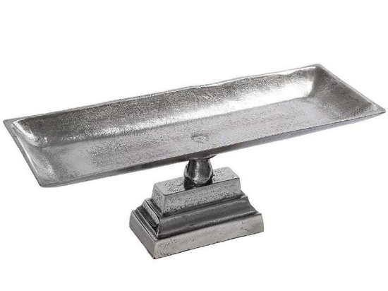 Τουρτιέρα Με Πόδι FLA334 45x15x8cm Silver Espiel Αλουμίνιο