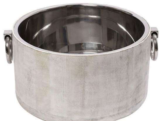 Σαμπανιέρα GET424 Φ47x20cm Silver-White Espiel Ατσάλι,Ξύλο
