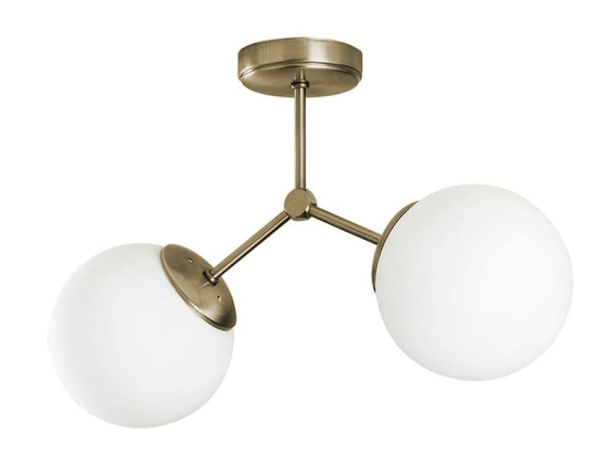Φωτιστικό οροφής δίφωτο PWL-0997 pakoworld E27 χρυσό antique 40x15x30εκ