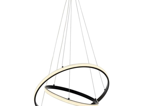 Φωτιστικό οροφής δίφωτο PWL-1163 pakoworld LED μαύρο Φ40x80εκ