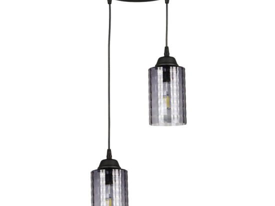 Φωτιστικό οροφής δίφωτο PWL-1165 pakoworld E27 μαύρο Φ30x80εκ