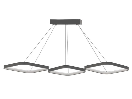 Φωτιστικό οροφής τρίφωτο PWL-1174 pakoworld LED 3000K ασημί 90x32x36εκ
