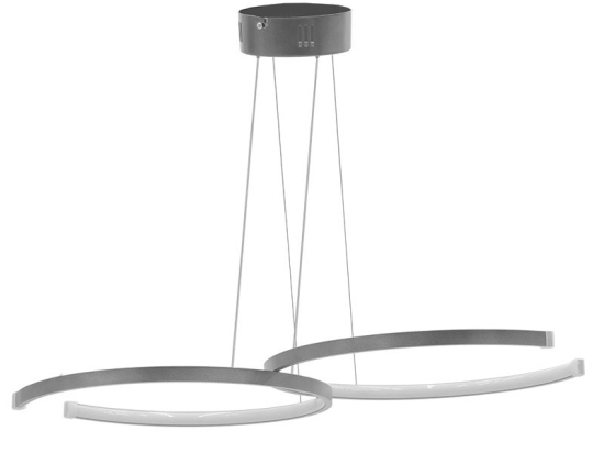 Φωτιστικό οροφής δίφωτο PWL-1176 pakoworld LED 3000K ασημί 66x39x44εκ