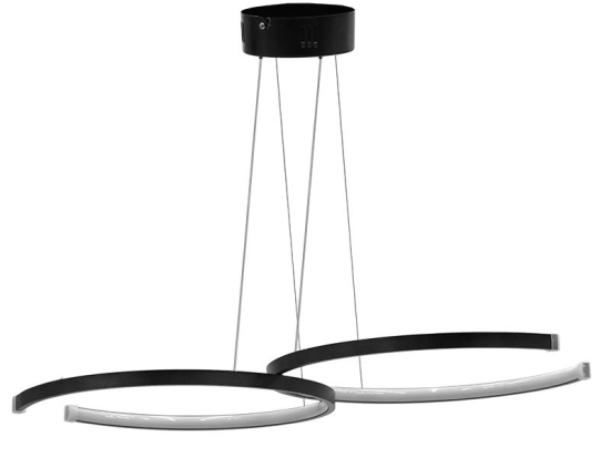 Φωτιστικό οροφής δίφωτο PWL-1176 pakoworld LED 3000K μαύρο 66x39x44εκ